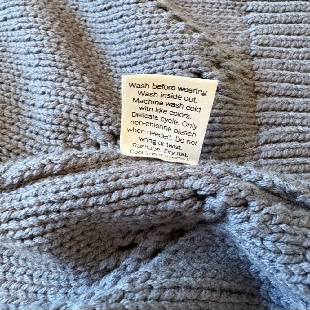 Dusty Blue Longline Thick Knit Cardigan Sweater from Sonoma - size medium - Picture 7 of 7